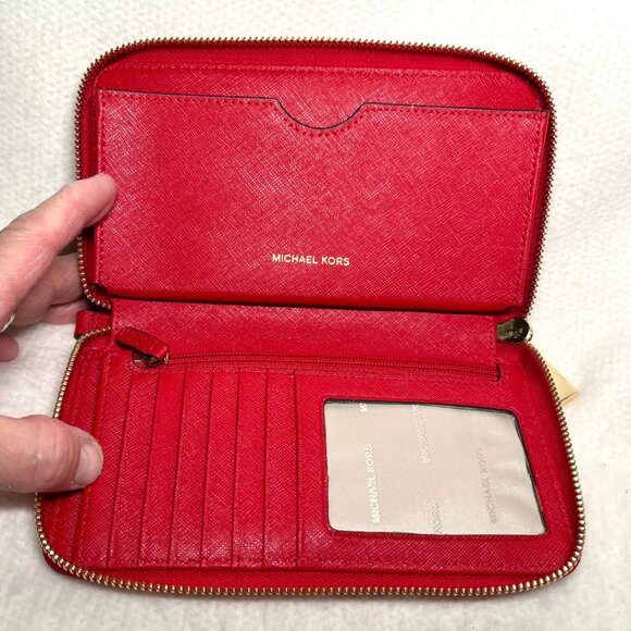 Michael Kors Red/Gold Eyelet wallet - Picture 9 of 13
